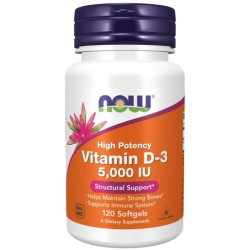 Now Foods Witamina D3 EXTRA 5000 120 kap