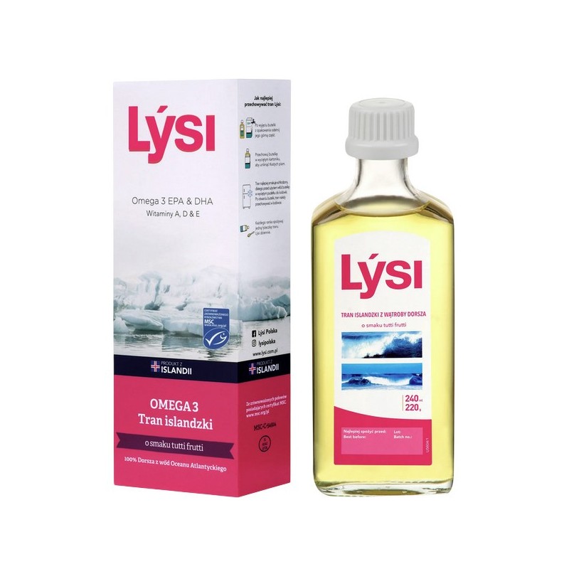 Lysi Tran Islandzki tutti frutti 240 ml