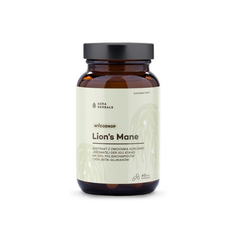 Aura Herbals Lions Mane 30:1 beta-glukan 60 szt