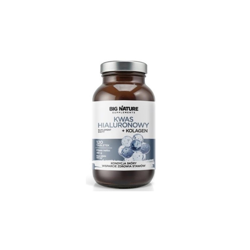 Big Nature Kwas Hialuronowy + Kolagen 120 t.