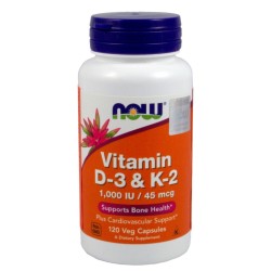 Now Foods Witamina D3+K2 120 K