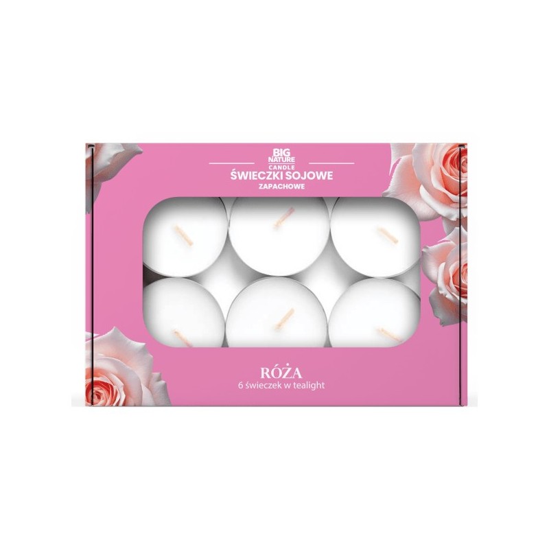 Big Nature Świeczki sojowe RÓŻA 6 szt. w tealight