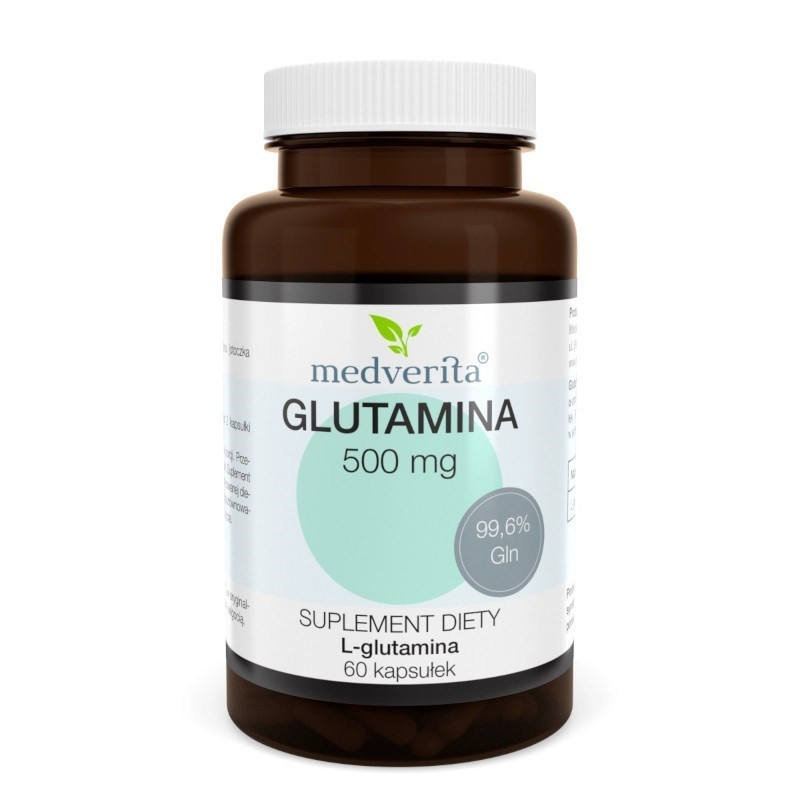 Medverita Glutamina 500 mg L-glutamina 60 kapsułek