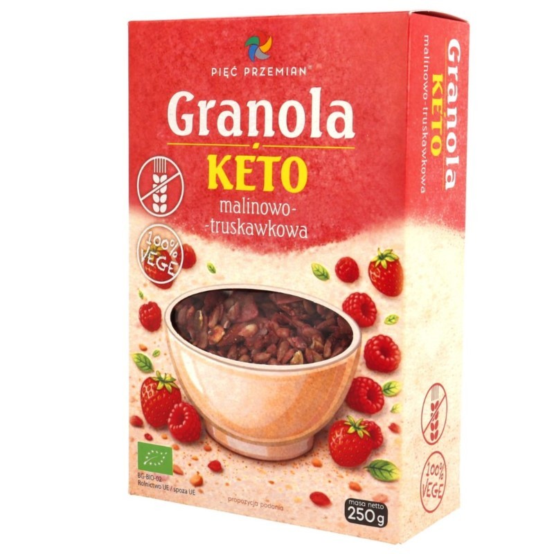 Pięć Przemian Keto Granola Malinowo-Trusk BIO 250