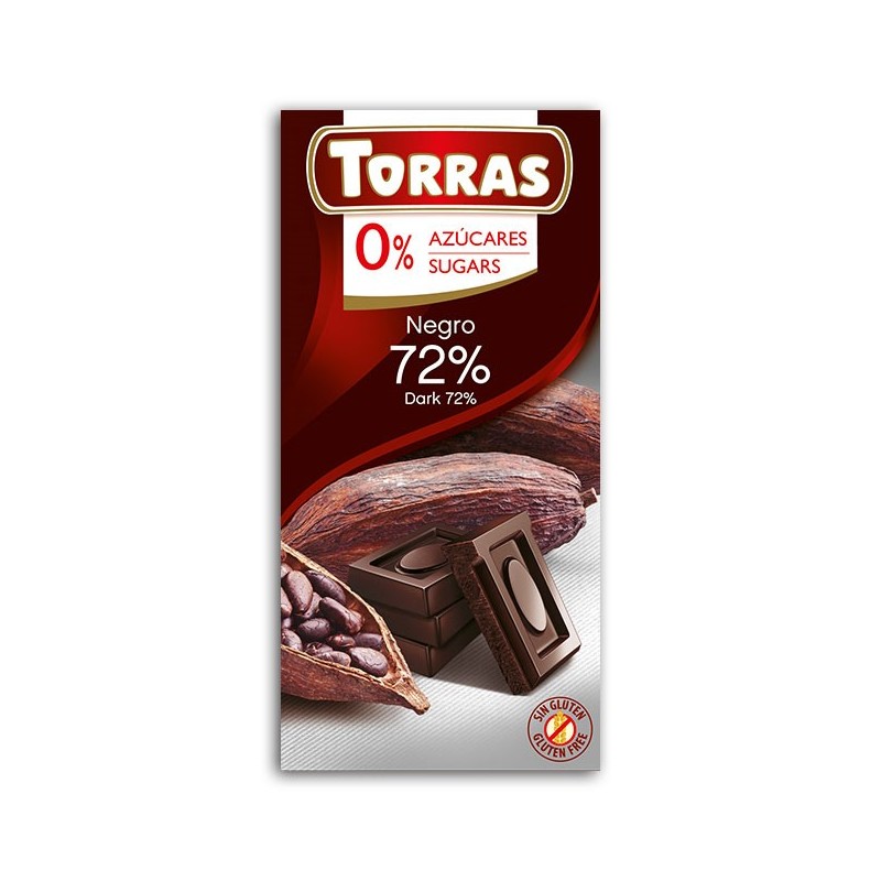 Torras Czekolada gorzka 72% kakao bez cukru 75 g