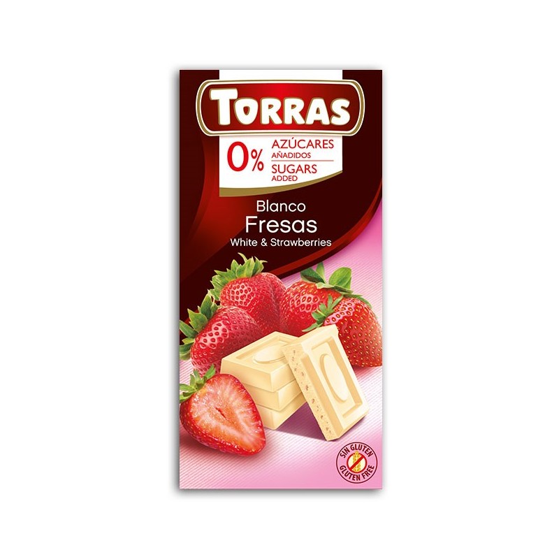 Torras Czekolada biała z truskawkami 75 g