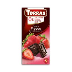 Torras Czekolada gorzka z truskawkami 75 g