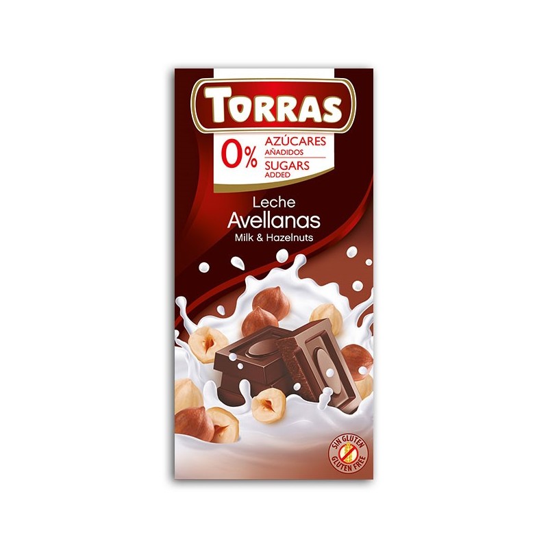 Torras Czekolada mleczna z orzechami laskowymi 75