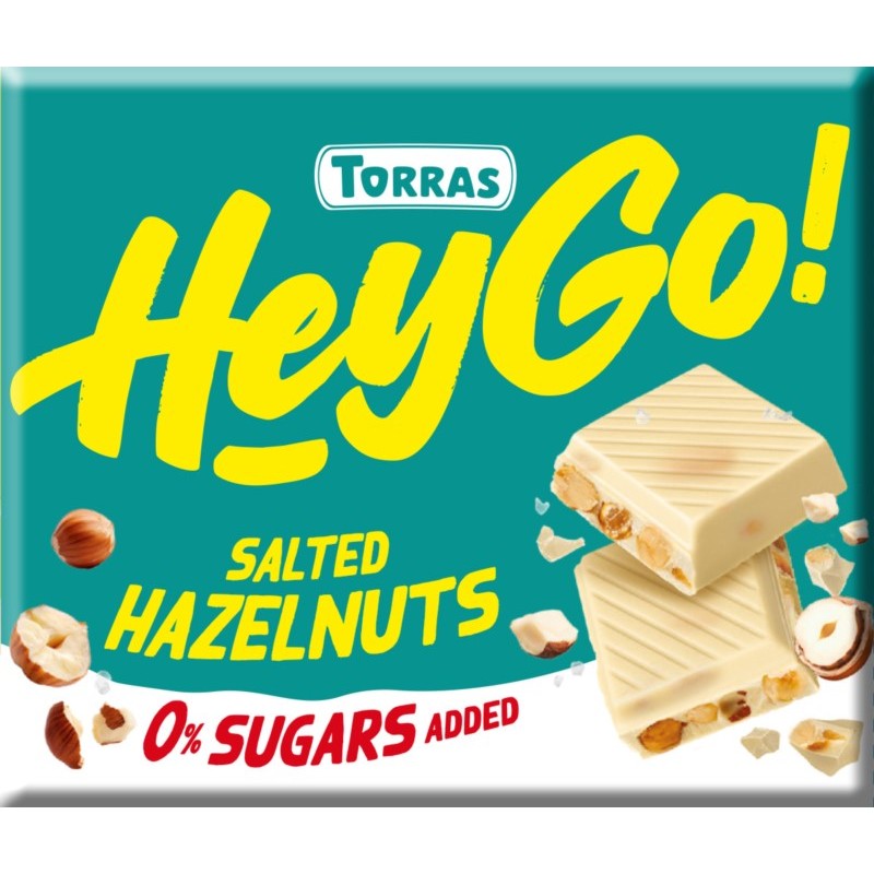 Hey Go Czekolada biała z orzechami i solą 60 g
