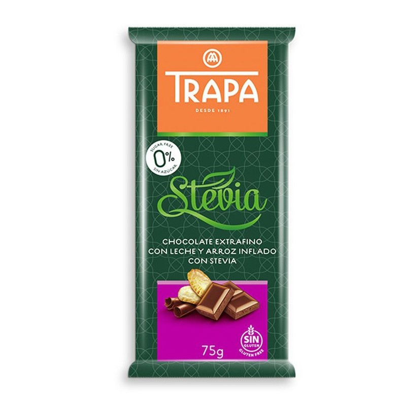 Trapa Czekolada mleczna crunchy ze stewią 75 g