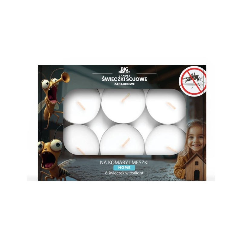 Świeczki soj. zap. teal. komary/maszki HOME 60 g