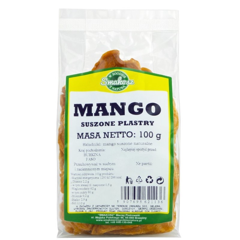 Smakosz Mango suszone naturalne plastry 100 g