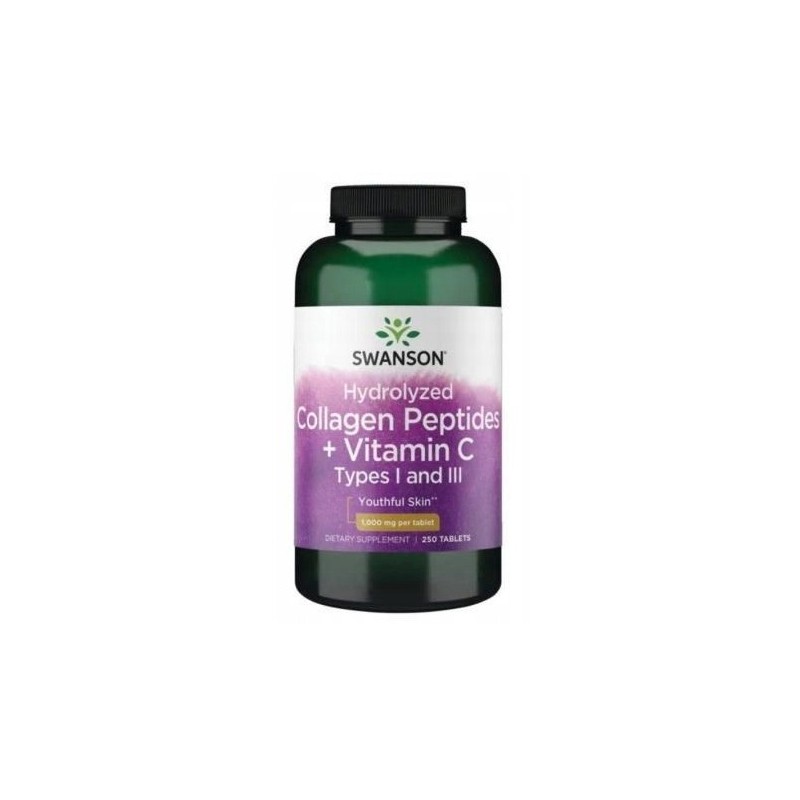Swanson Hydrolizowany Kolagen Typ I i III + C 250t
