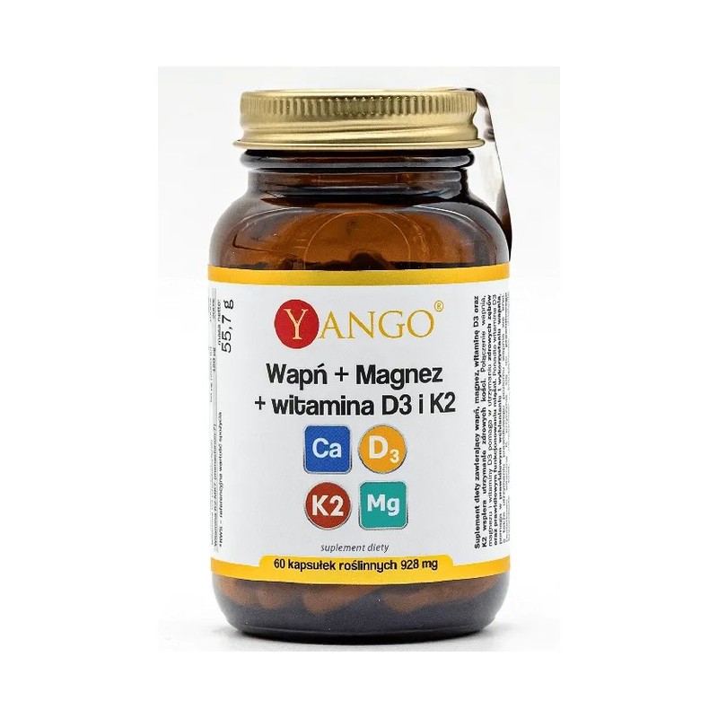 Yango Wapń Magnez + witamina D3 i K2 60 k.