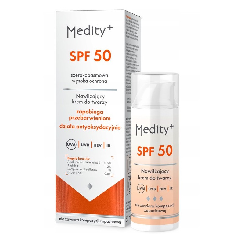 Medity+ SPF 50 Nawilżający krem do twarzy 50 ml