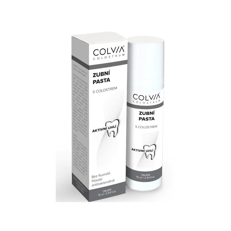 COLVIA Pasta do zębów z colostrum i węglem aktywny