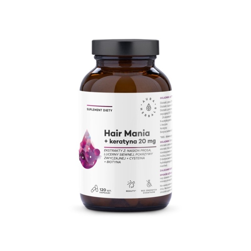 Aura Herbals Hair Mania + keratyna 20 mg 120 k