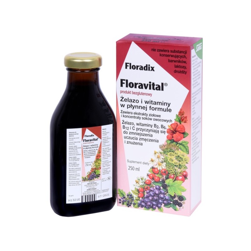 Zioło-Piast Floradix Żelazo Bezglutenowe 250 ML