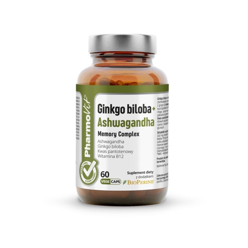 Pharmovit Ginko biloba + Ashwagandha 60 k