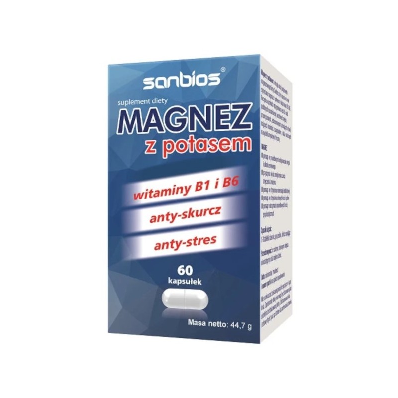 Sanbios Magnez Z Potasem 60 kapsułek