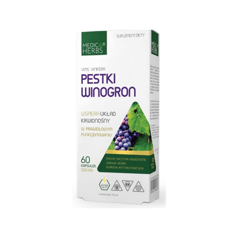 Medica Herbs Pestki Winogron vitis vinifera 60 k