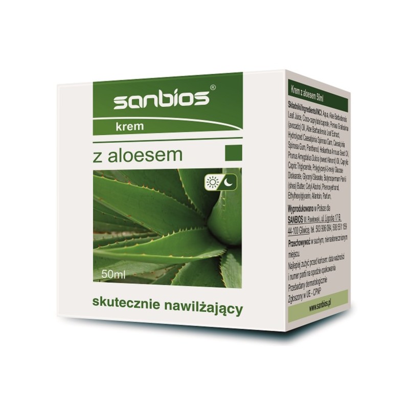 Sanbios Krem Z Aloesem 50 ml Nawilża I Nawadnia