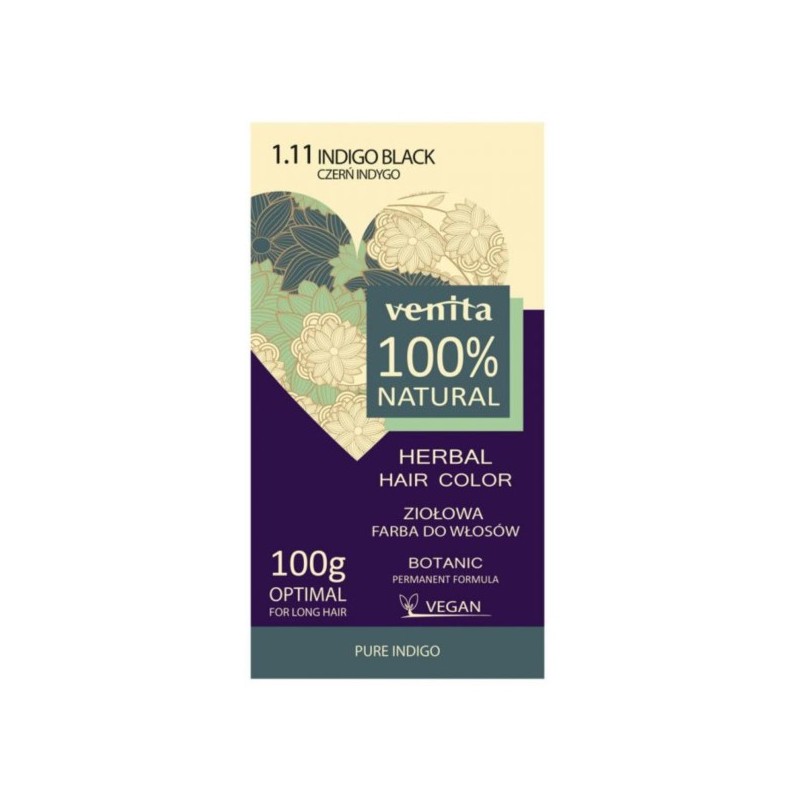 Venita NATURALNA Farba Ziołowa 1.11 INDYGO 100 g