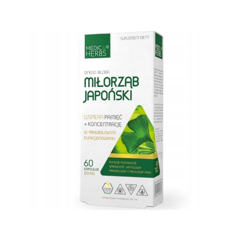 Medica Herbs Miłorząb Japoński Ginkgo biloba 60  k