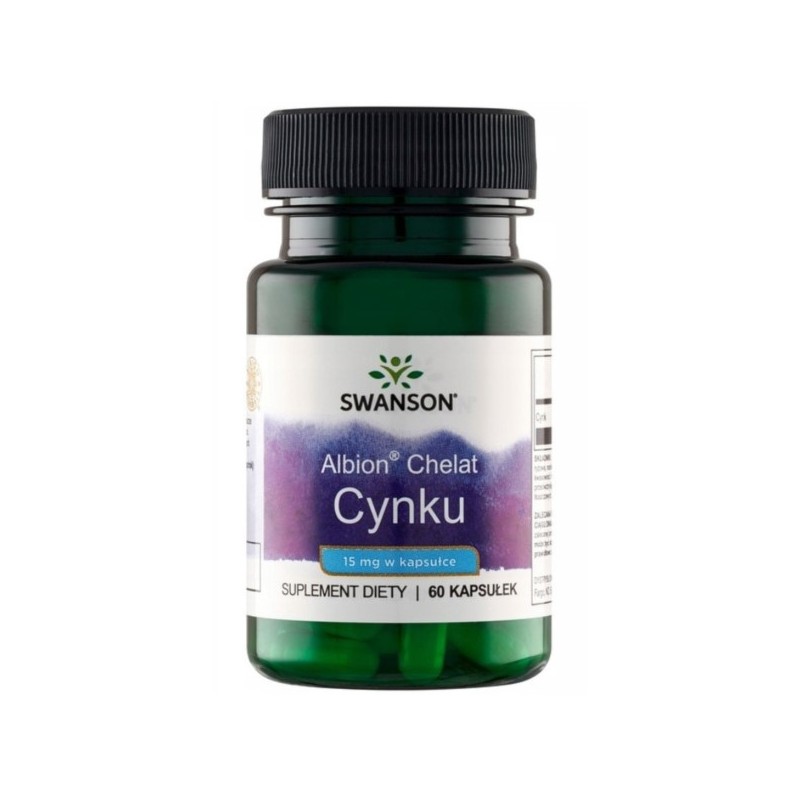 Swanson Albion Chelat Cynku 15 mg 60 k