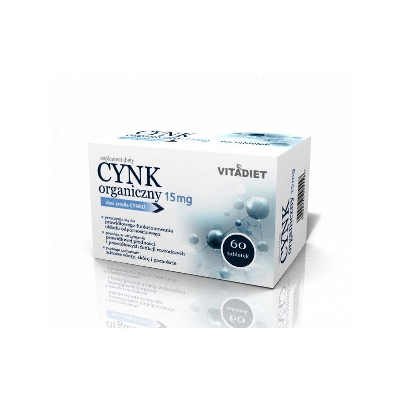 Vitadiet Cynk Organiczny 15 Mcg 60 Tabl. odporność