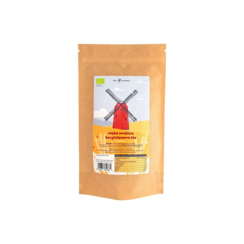 Pięć przemian Mąka Owsiana Bezglutenowa  BIO 500g