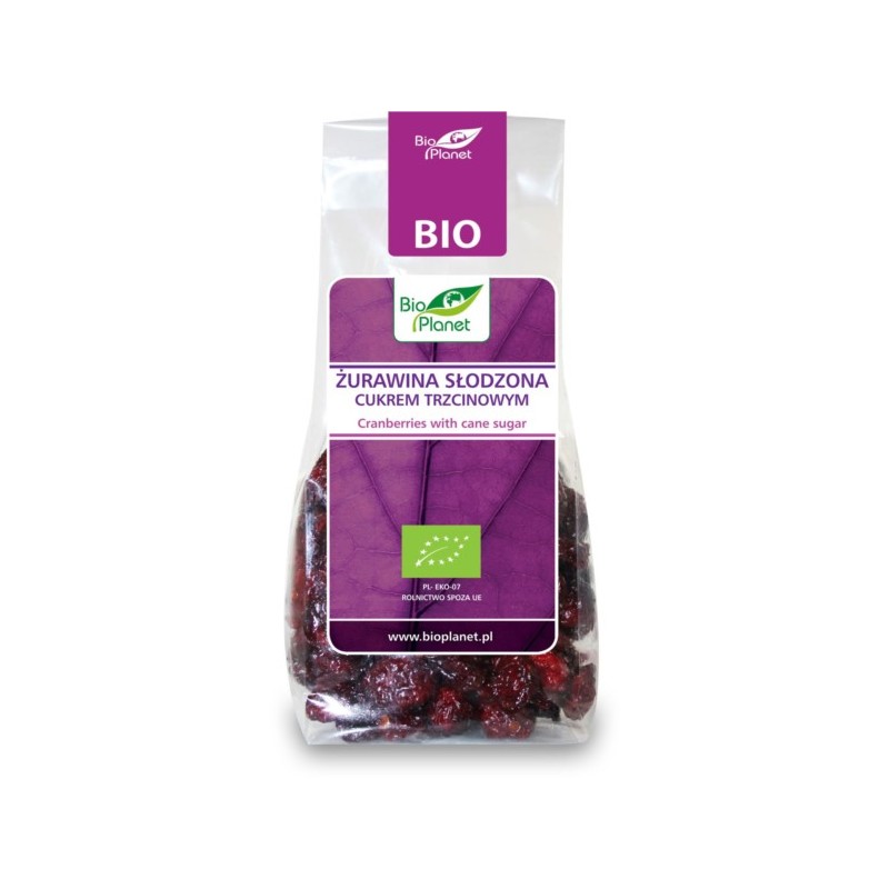 BIO PLANET Żurawina sł. cukrem trzcinowym BIO 100g