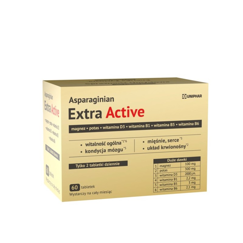 Uniphar Asparaginian Extra Active 60 tabletek