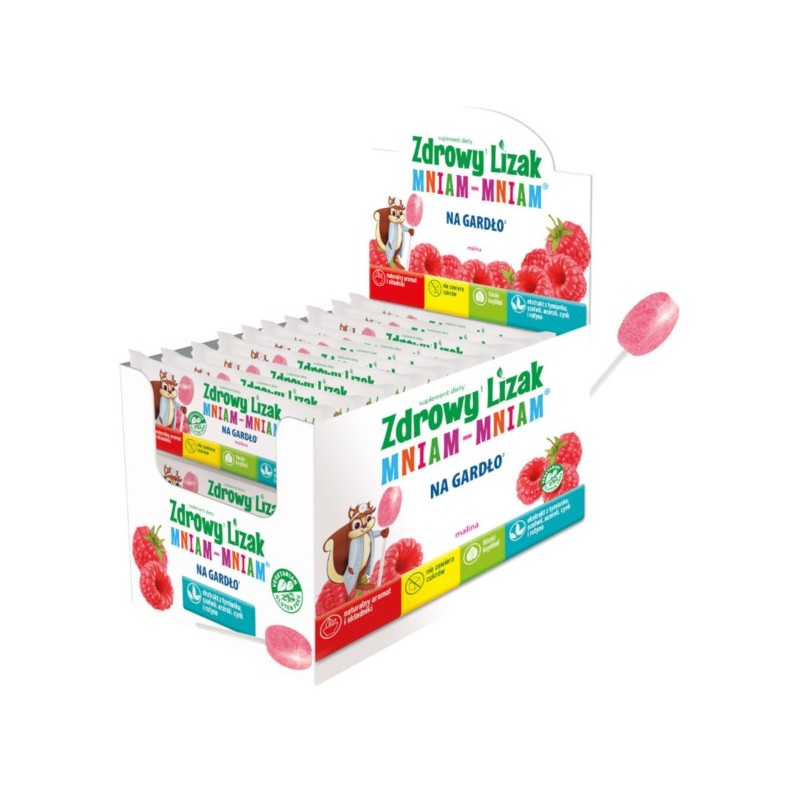 Starpharma Zdrowy Lizak Mniam Gardło Malina 40 szt