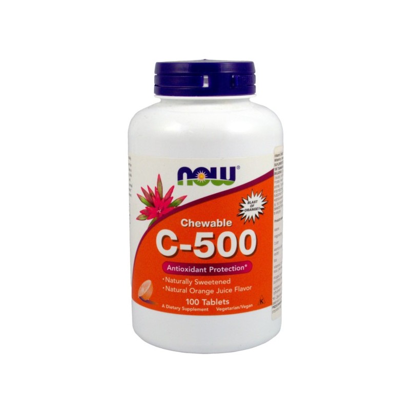 Now Foods Witamina C 500 100T Do Ssania pomarańcza