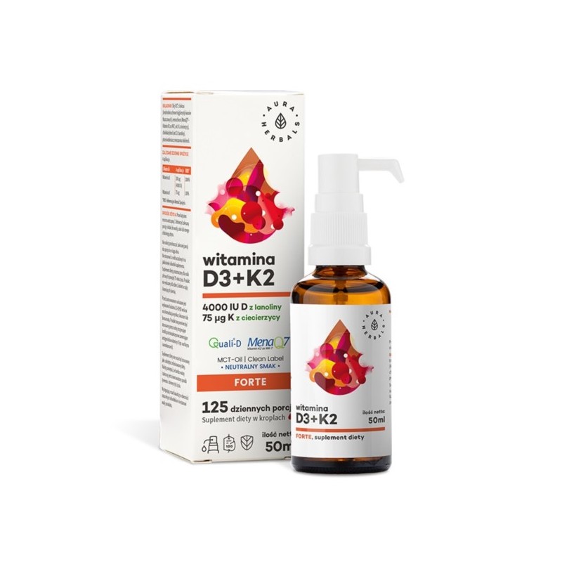 Aura Herbals Witamina D3 4000  K2Mk7 50ml MCT