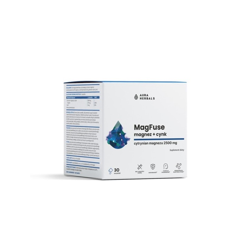 Aura Herbals MagFuse magnez cynk 30 saszetek