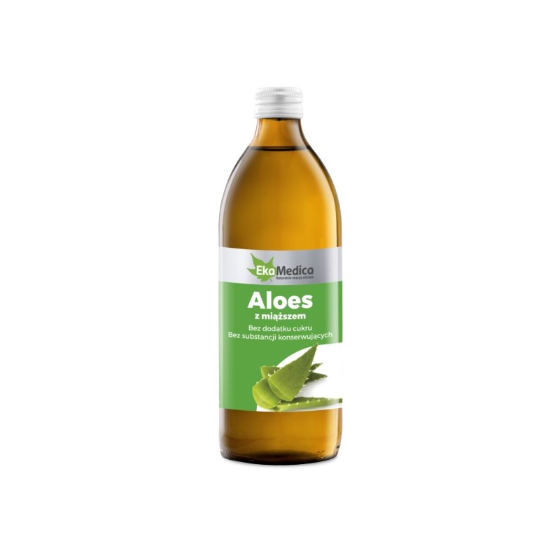 Ekamedica Aloes z miąższem 0,5L Sok 100%