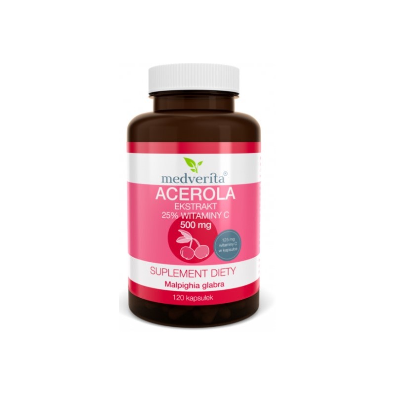 Medverita Acerola Ekstrakt 25% 500 mg 120 kap