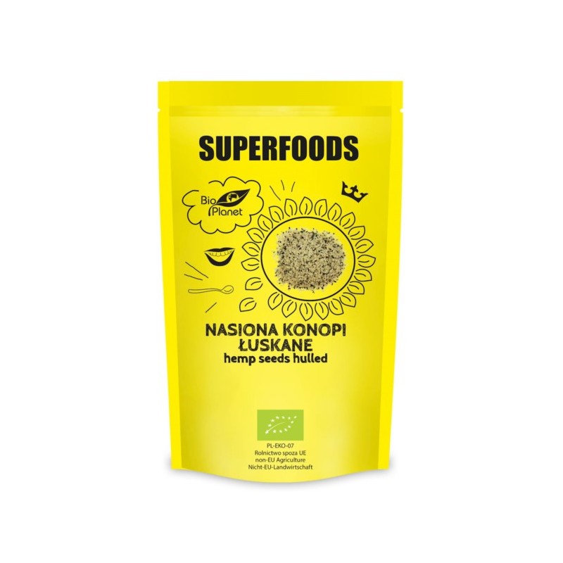 SUPERFOODS Konopia łuskana BIO 200g BIO PLANET