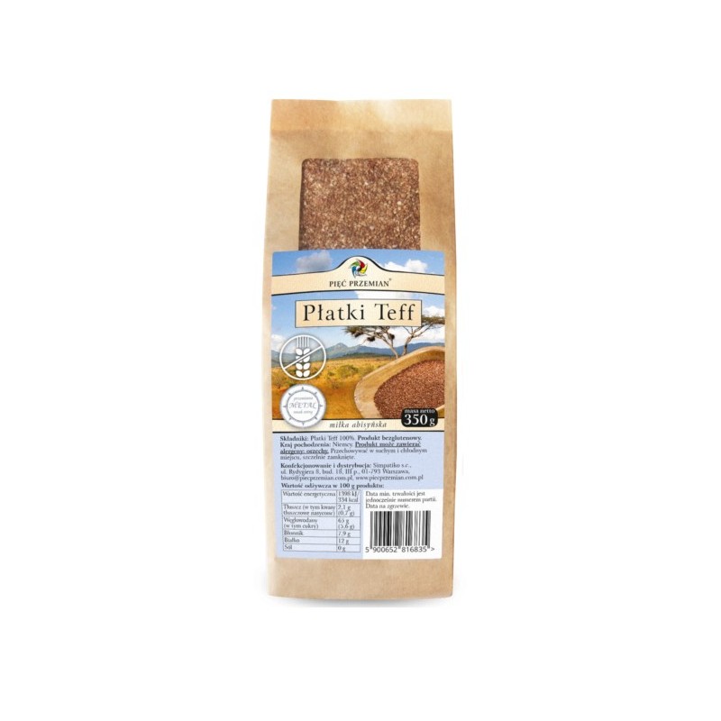 Pięć Przemian Płatki TEFF bezglutenowe 350g
