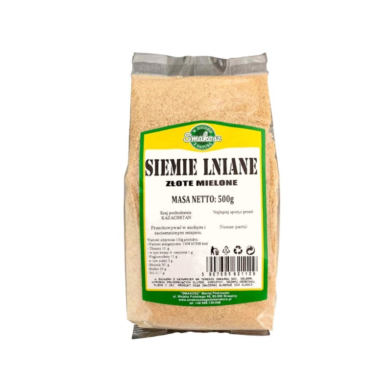 Smakosz Siemię Lniane Złote Mielone 500g