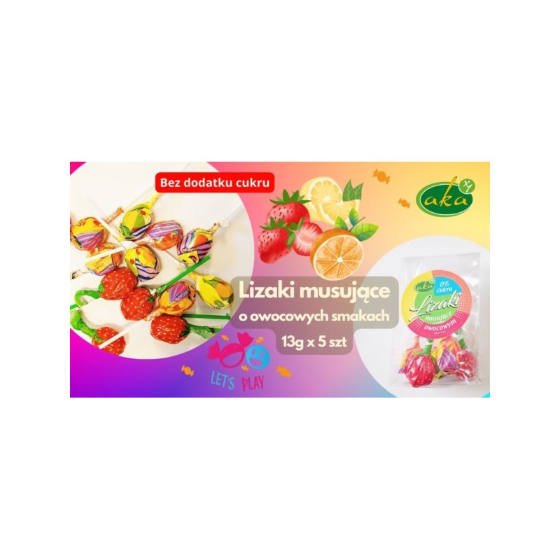 Aka Lizaki Musujące o smaku owocowym 5x13 g
