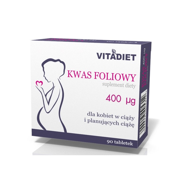 Vitadiet Kwas Foliowy 400Mcg 90 T. Dla Ciężarnych