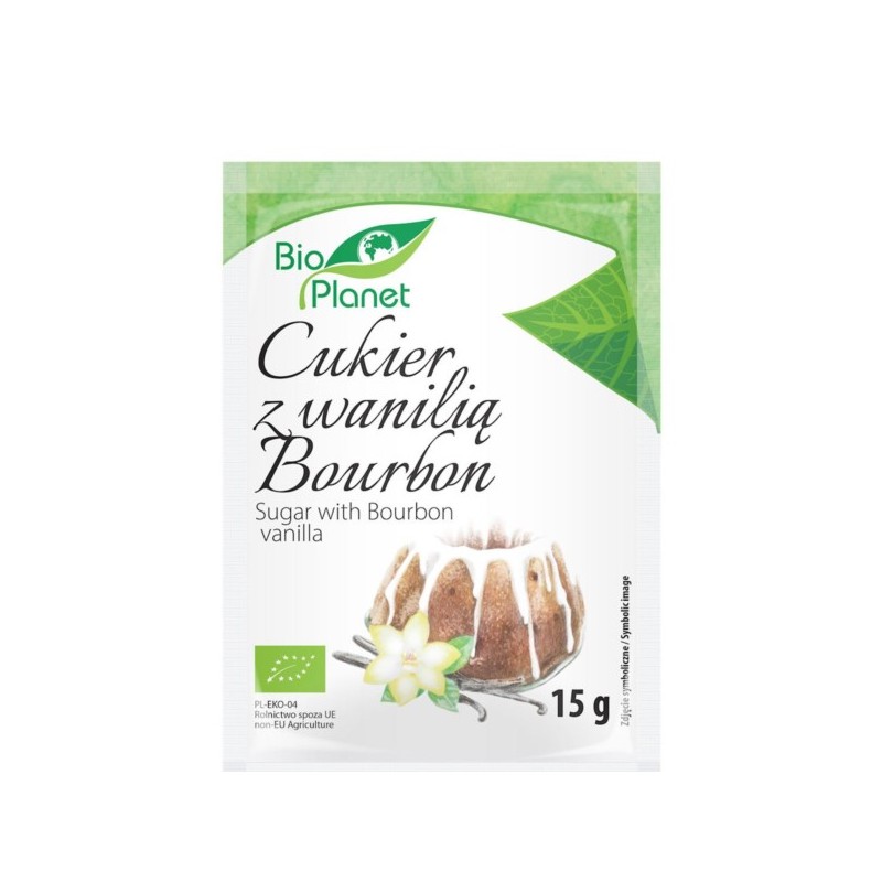 BIO PLANET Cukier z wanilią Bourbon 15 g Bio