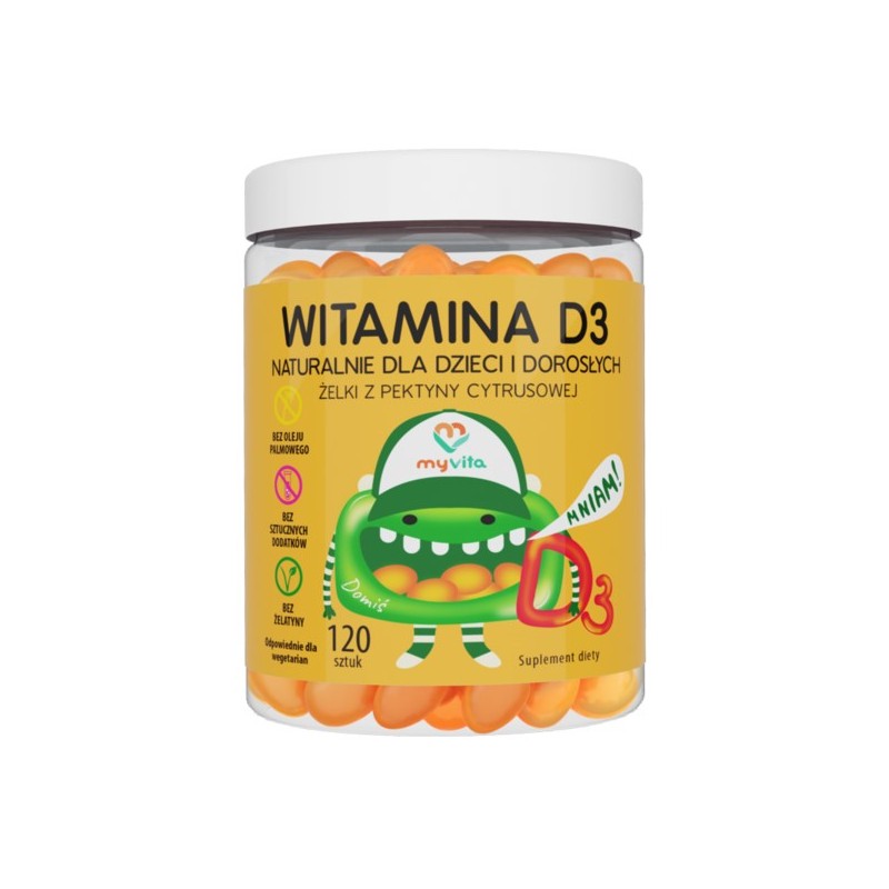 Myvita Żelki Naturalne z Witaminą D3 120 szt