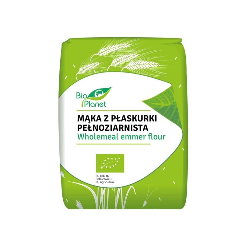 BIO PLANET Mąka z Płastunki Pełnoziarnista BIO 1kg