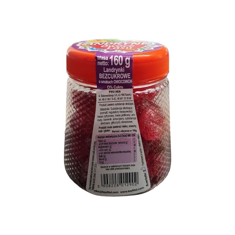 Aka Landrynki Owocowe 0% Cukru Owoce Lasu 160 g