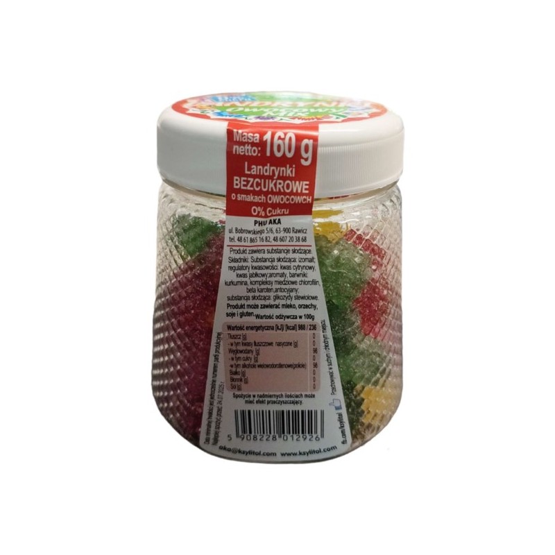 Aka Landrynki Owocowe 0% Cukru Owocowy Mix 160 g