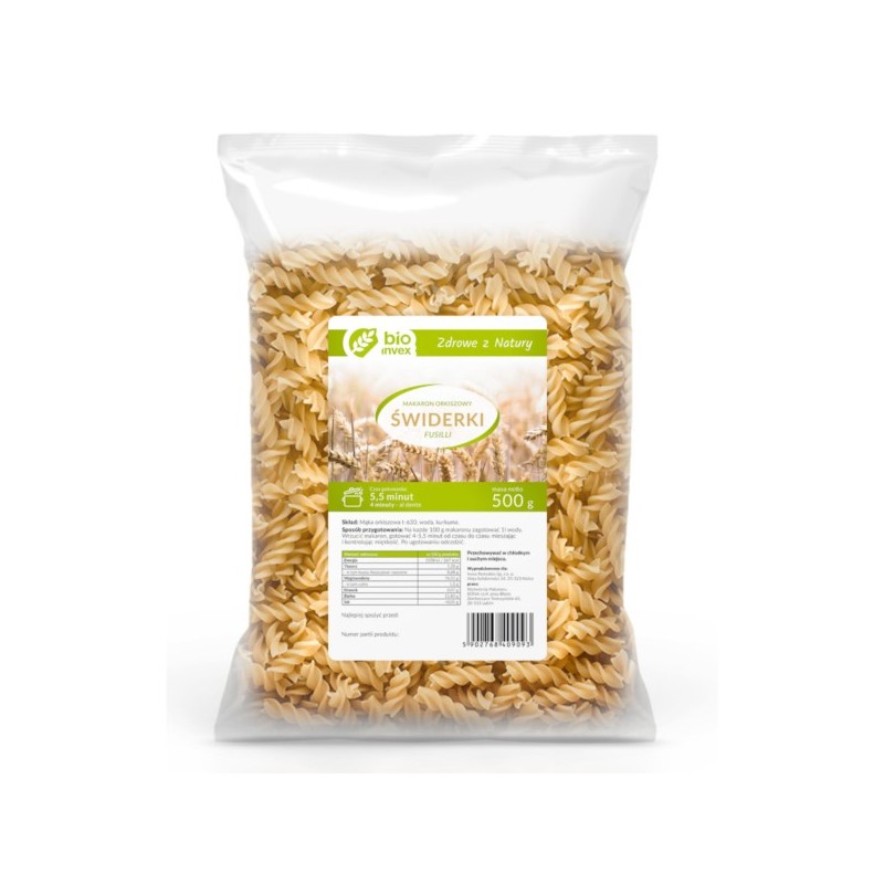 BIO invex Makaron orkiszowy świderek 500 g